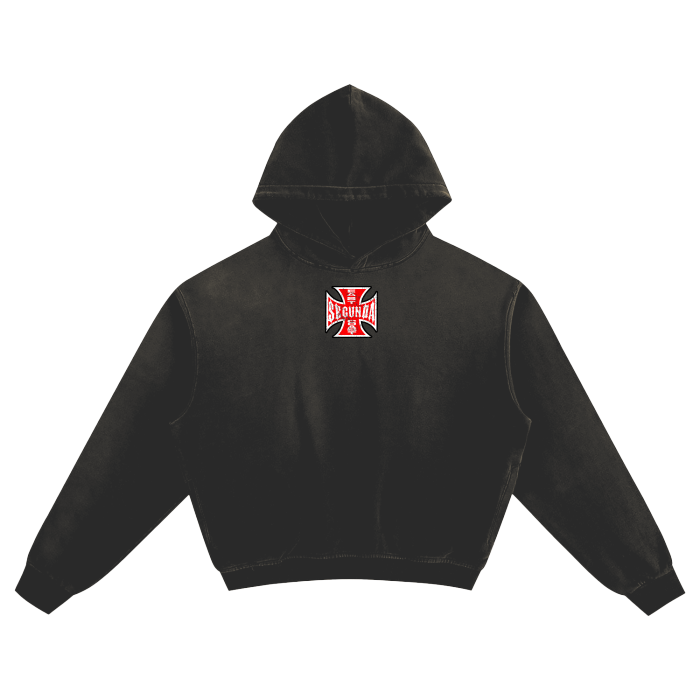 Segunda Choppers "Center Cross" Sunfaded Boxy Hoodie