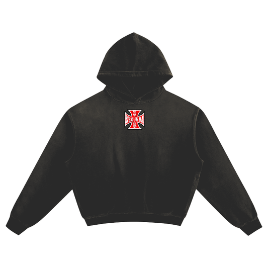 Segunda Choppers "Center Cross" Sunfaded Boxy Hoodie