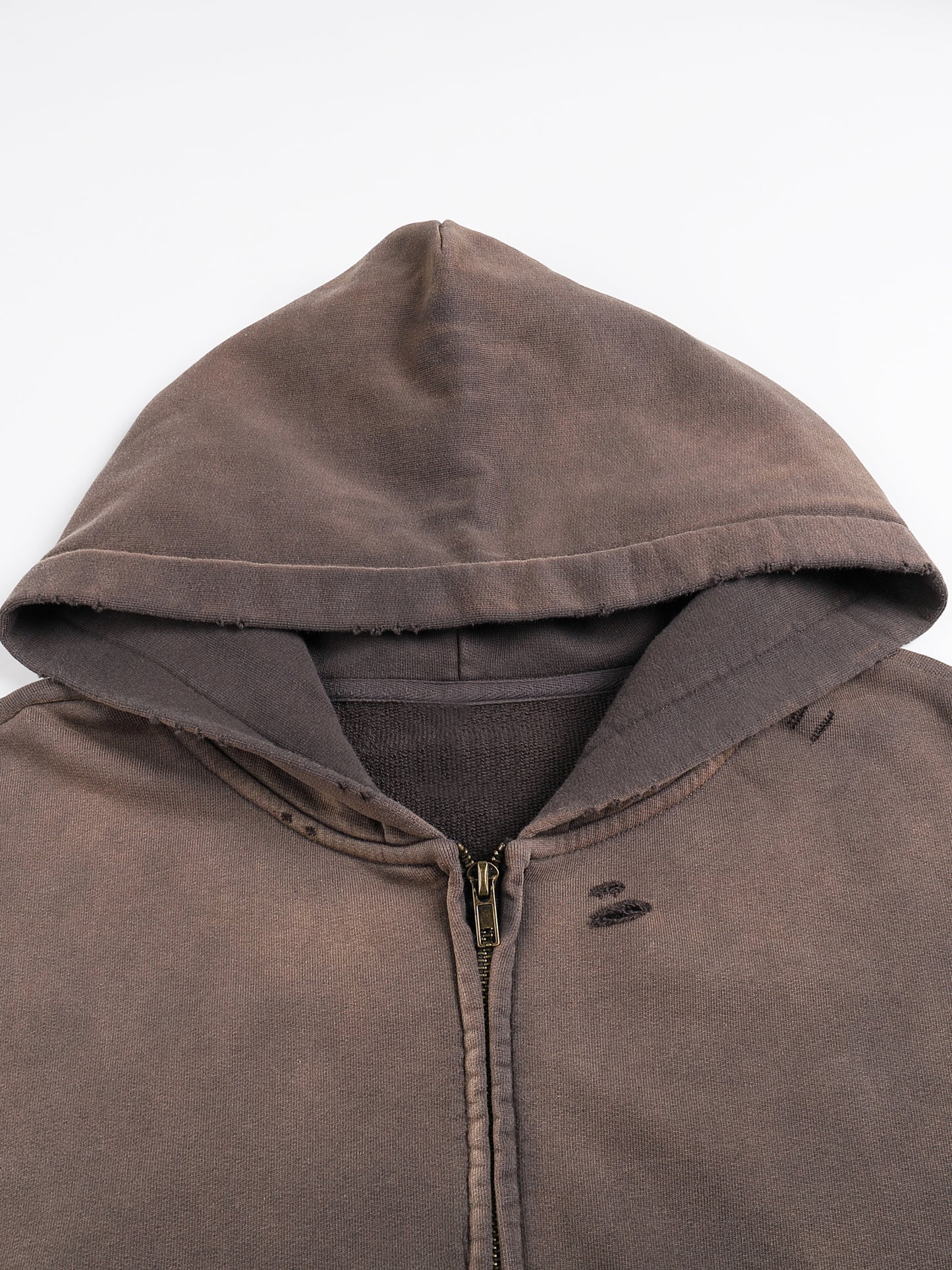 Segunda Choppers Bull Cross Hand-Frayed Sunfaded Zip Hoodie